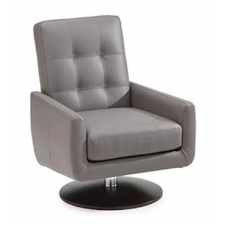 Contemporary Swivel Chair with Double Needle Topstitching 
